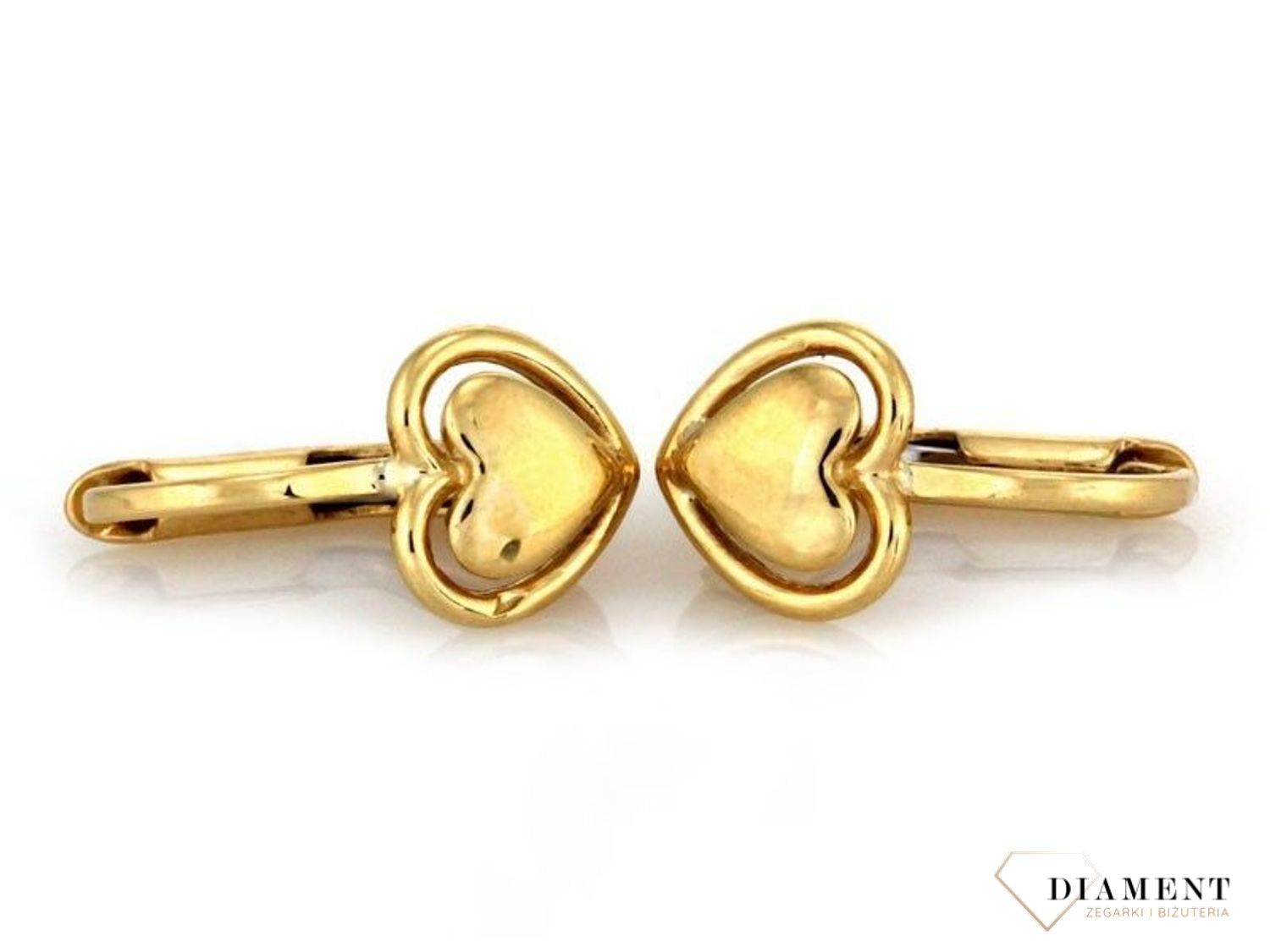 Złote kolczyki serduszka dla dziewczynki KL 6877.jpg